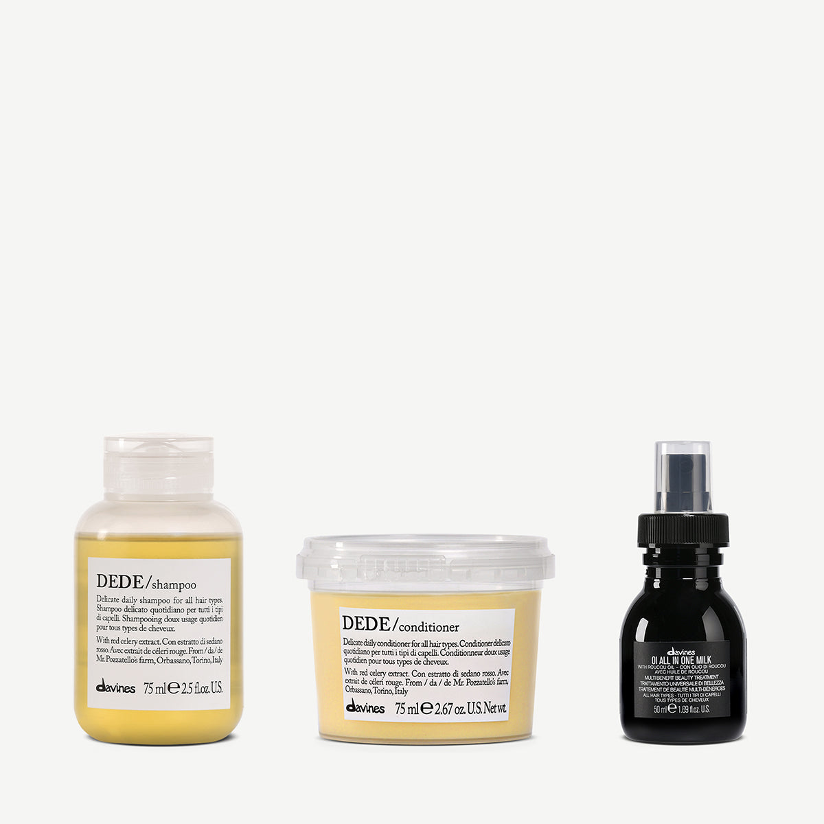 DEDE &amp; OI travel set 1  3 pz.Davines
